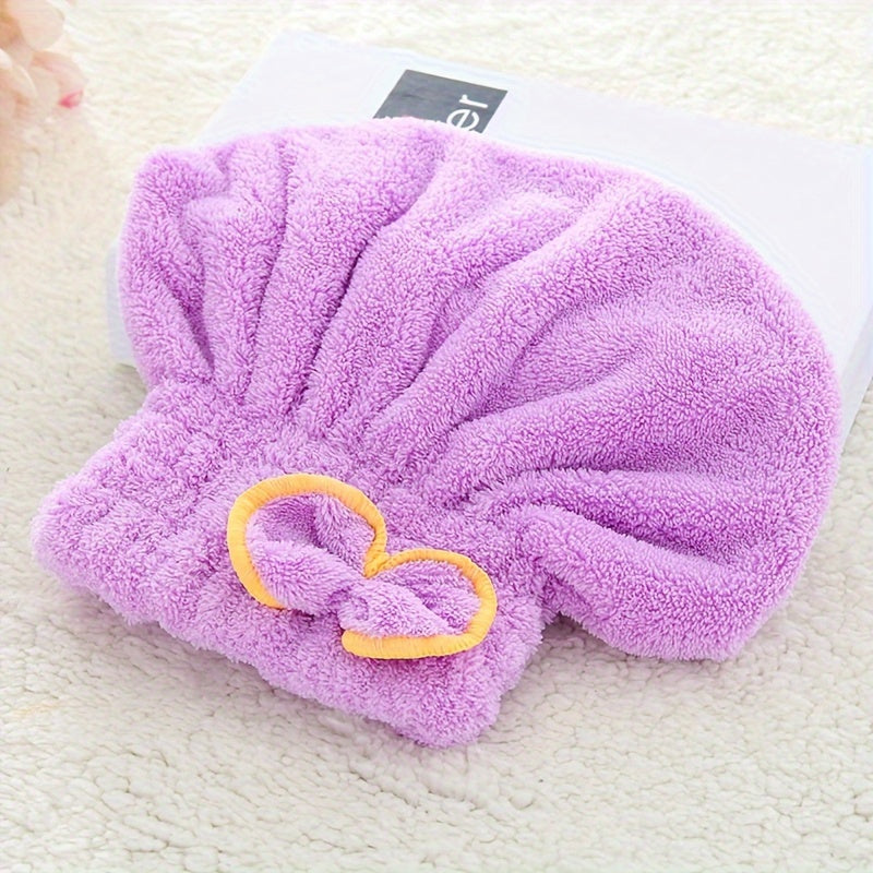 Quick-Drying Small Bow Hair Cap Strong Absorbent Shower Cap