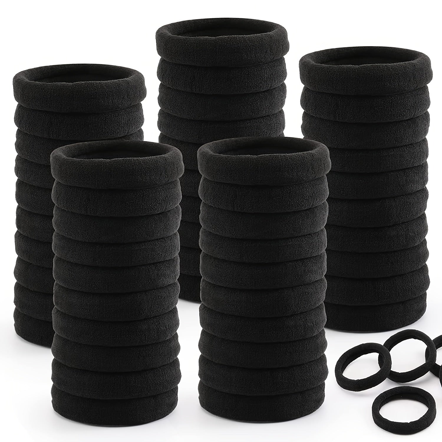 100 Large Hair Ties for Thick Hair Elastic Hair Bands No Seamless