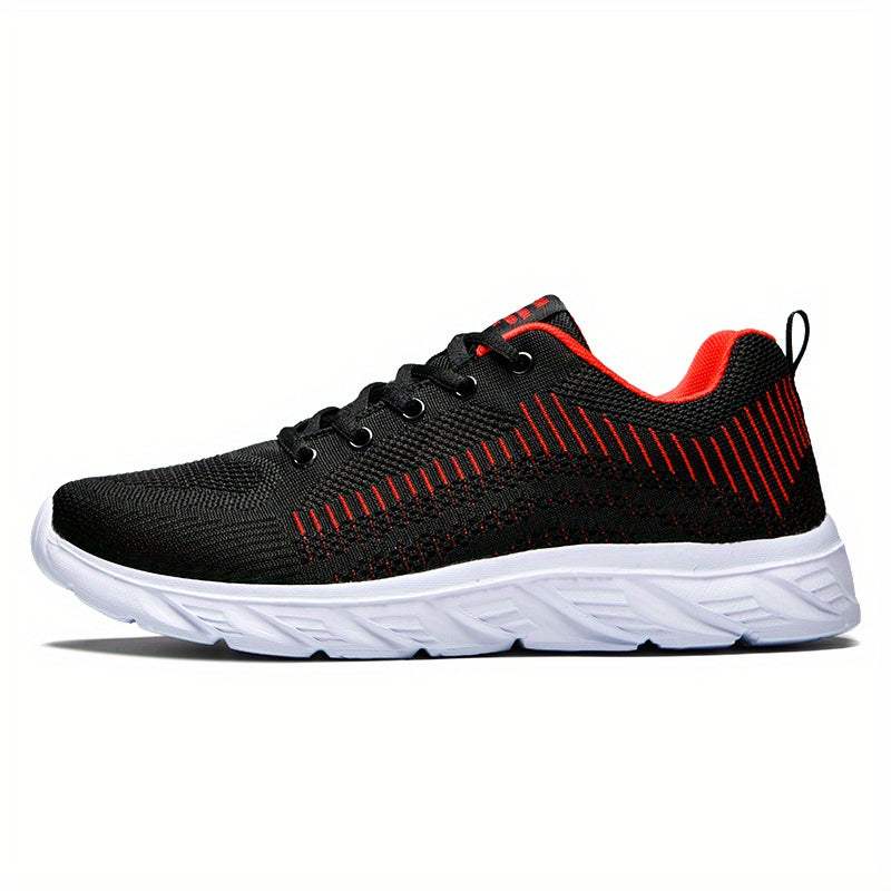 Men's Lace-Up Walking Shoes Breathable Knit Casual Sneakers