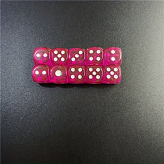 10pcs Acrylic Dice Set for Bar KTV Entertainment 12mm Hexahedron Dice
