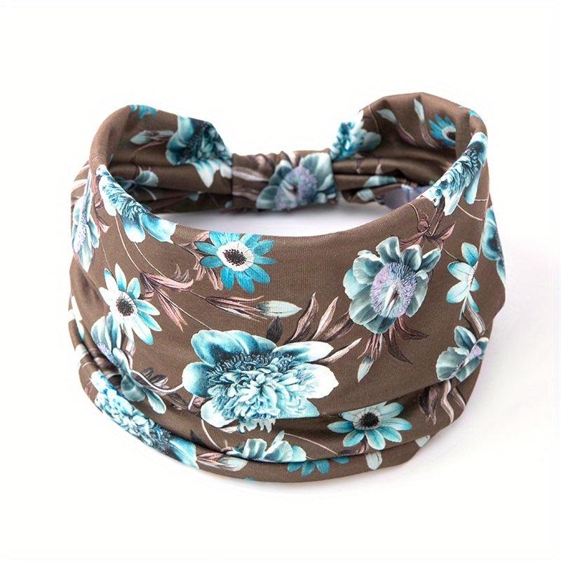 Bohemian Daisy Flower Print Headband