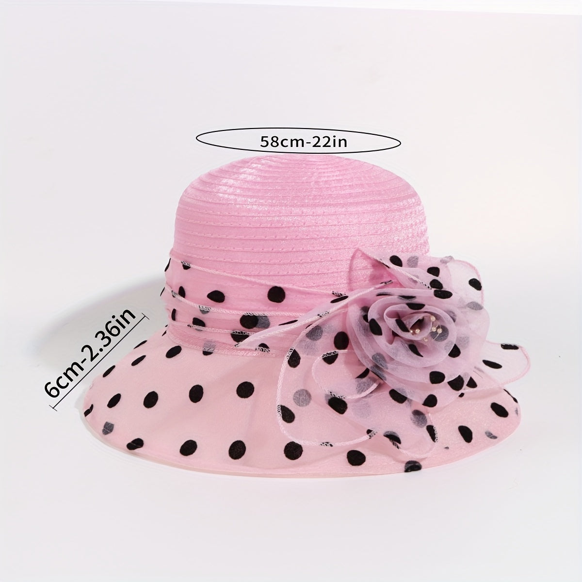 Polka Dot Print Bucket Hat Mesh Breathable Sun Hat for Women