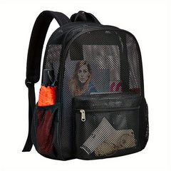 Semi Transparent Mesh Backpack Heavy Duty Lightweight Beach Bag
