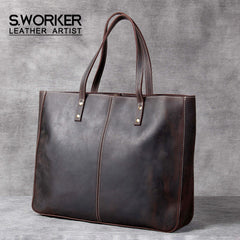 Retro Leather Tote Bag Large Capacity