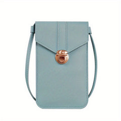 Women's Minimalist Cell Phone Bag Faux Leather Buckle Bag