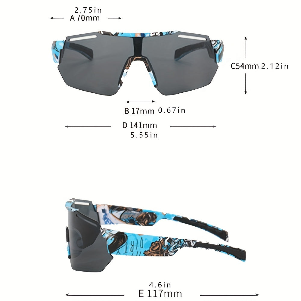 Oversized Windproof Camo Men Sunglasses UV400 Sports Outdoor Cycling Goggles