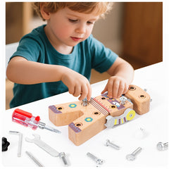 2025's Wooden Smart Building Blocks Toy Screw Assembly Educational Tool