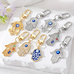Zircon Evil Eye Keychain Fatima Bag Car Key Accessories
