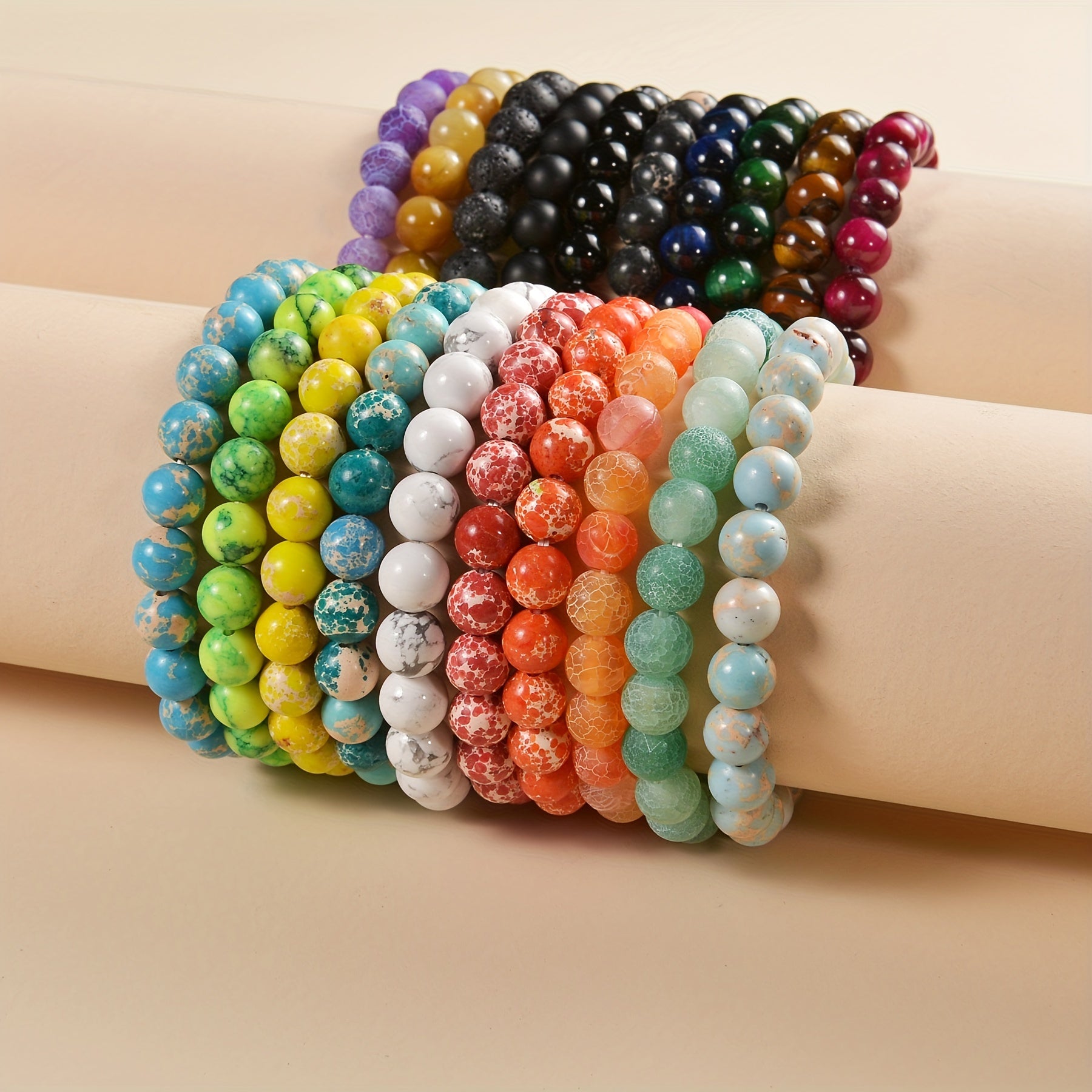 8mm Healing Stone Beaded Bracelet Natural Stretch Bracelet