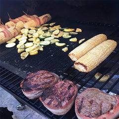 2 BBQ Grill Mat Non Stick Reusable Heat Resistant Mesh Oven Baking