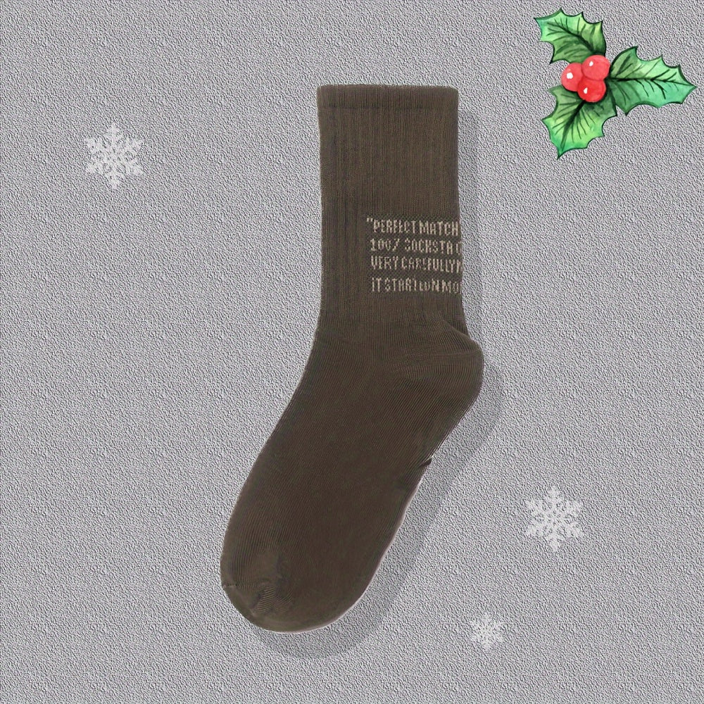 12 Pairs Letter Print Crew Sports Socks Women's Stockings