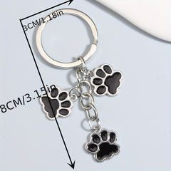 Cartoon Pet Paw Keychain Key Ring Purse Bag Backpack Car Key Charm Earbud Case