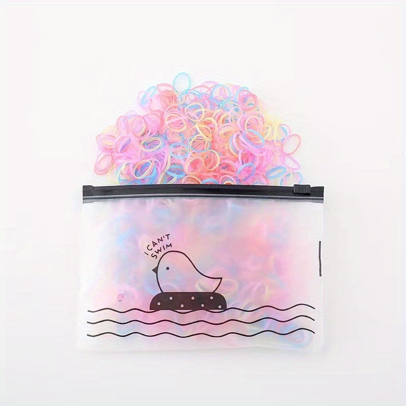 1000pcs Candy Rubber Band Elastic Hair Tie Colorful Disposable Hair Rope