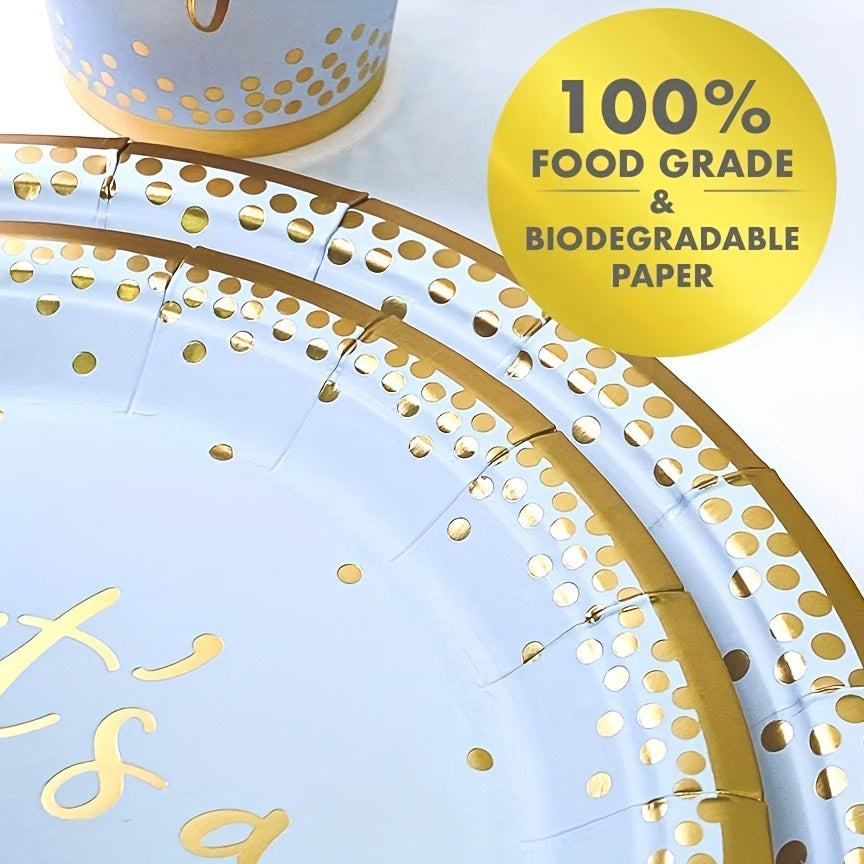 24pcs It's A Boy Baby Shower Tableware Set Gender Reveal Party Supplies