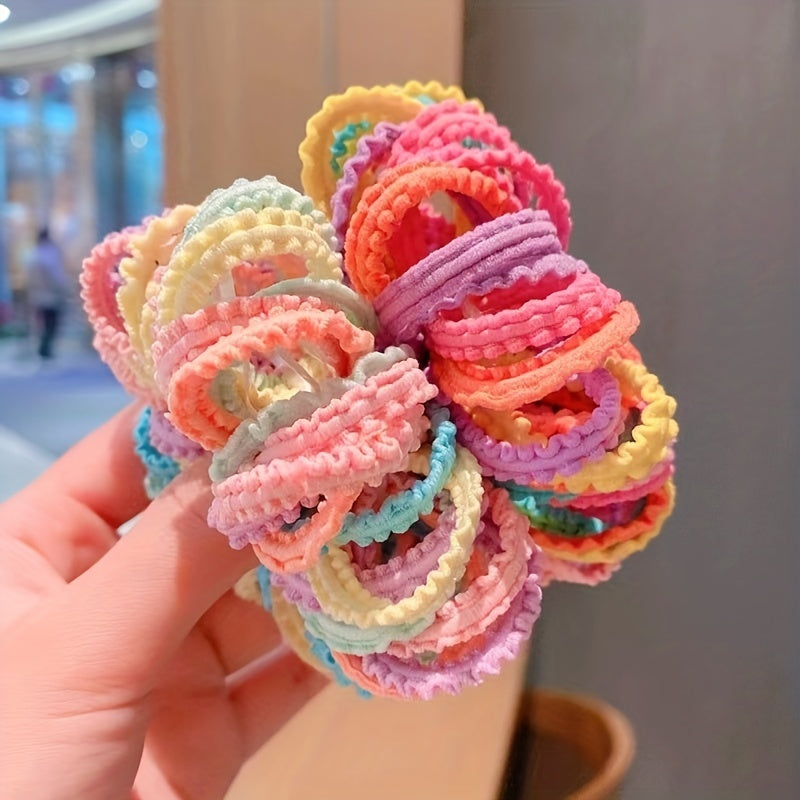 50pcs Small Candy Hair Tie Braid Ponytail Hair Accessories for Girls Kids Women