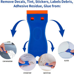 Plastic Blade Scraper Tool with 20 Blades for Removing Labels