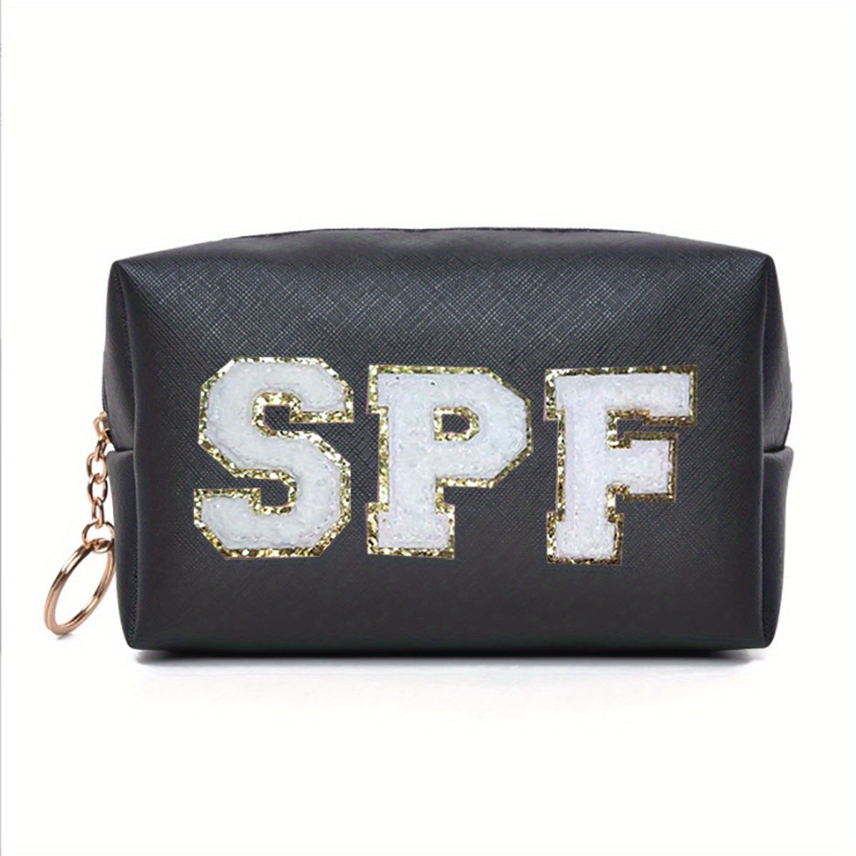 Chenille Letter Pattern Cosmetic Bag Makeup Pouch