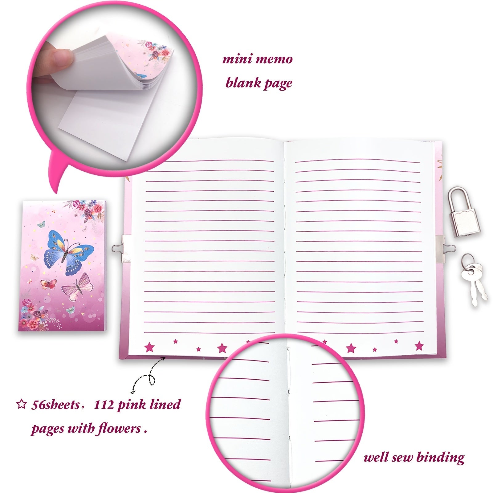 Girls Diary With Lock Kids Journal Stationary Set Mermaid Gift