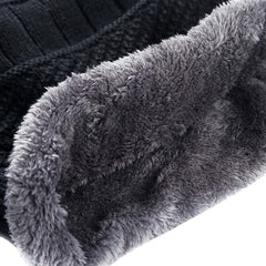 Slouchy Beanie Winter Hat Windproof Warm Knit Cap Touch Screen Mittens