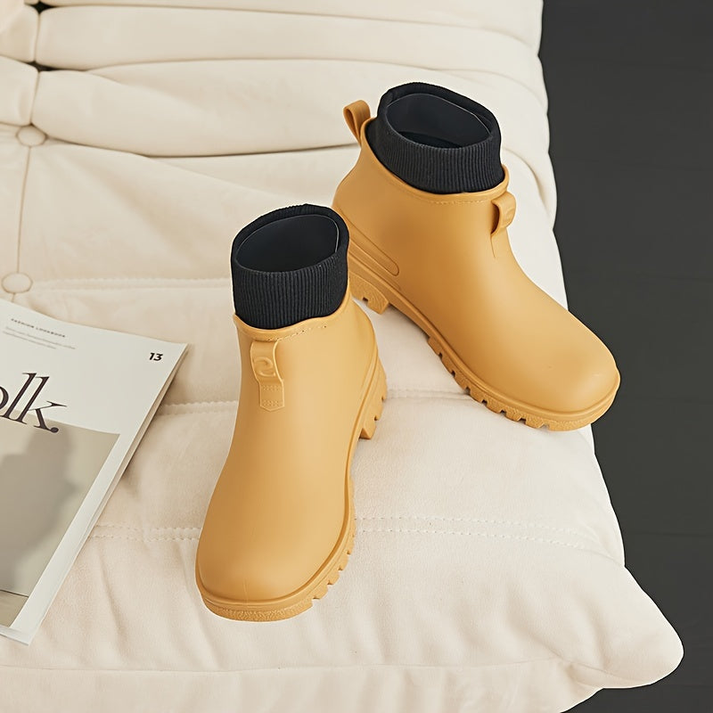 Winter Thickened Warm Short Boots Waterproof Working Rain Boots