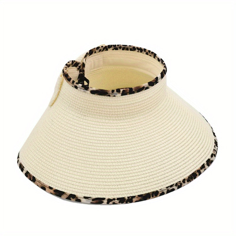 Summer Visor Hat Wide Brim Straw UV Protection Sun Hat
