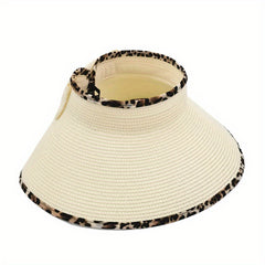 Summer Visor Hat Wide Brim Straw UV Protection Sun Hat