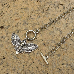 Gothic Skull Moth Pendant Necklace Party Jewelry Women Girls