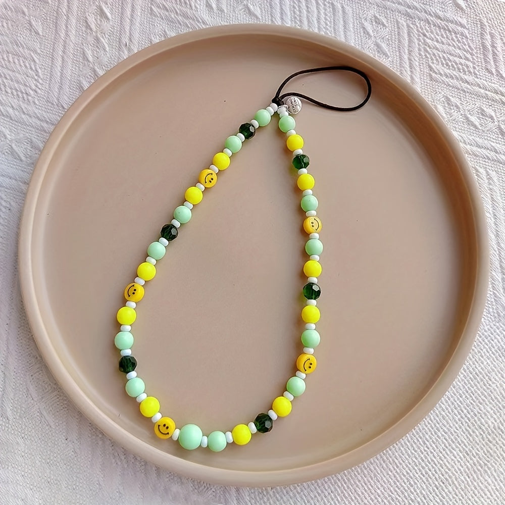 Beaded Phone Lanyard Rhinestone Keychain Pendant Gift