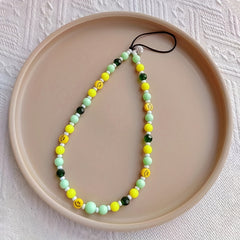 Beaded Phone Lanyard Rhinestone Keychain Pendant Gift