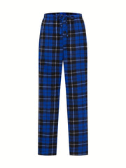 Men's Plaid Fleece Yoga Pants Active Stretch Joggers