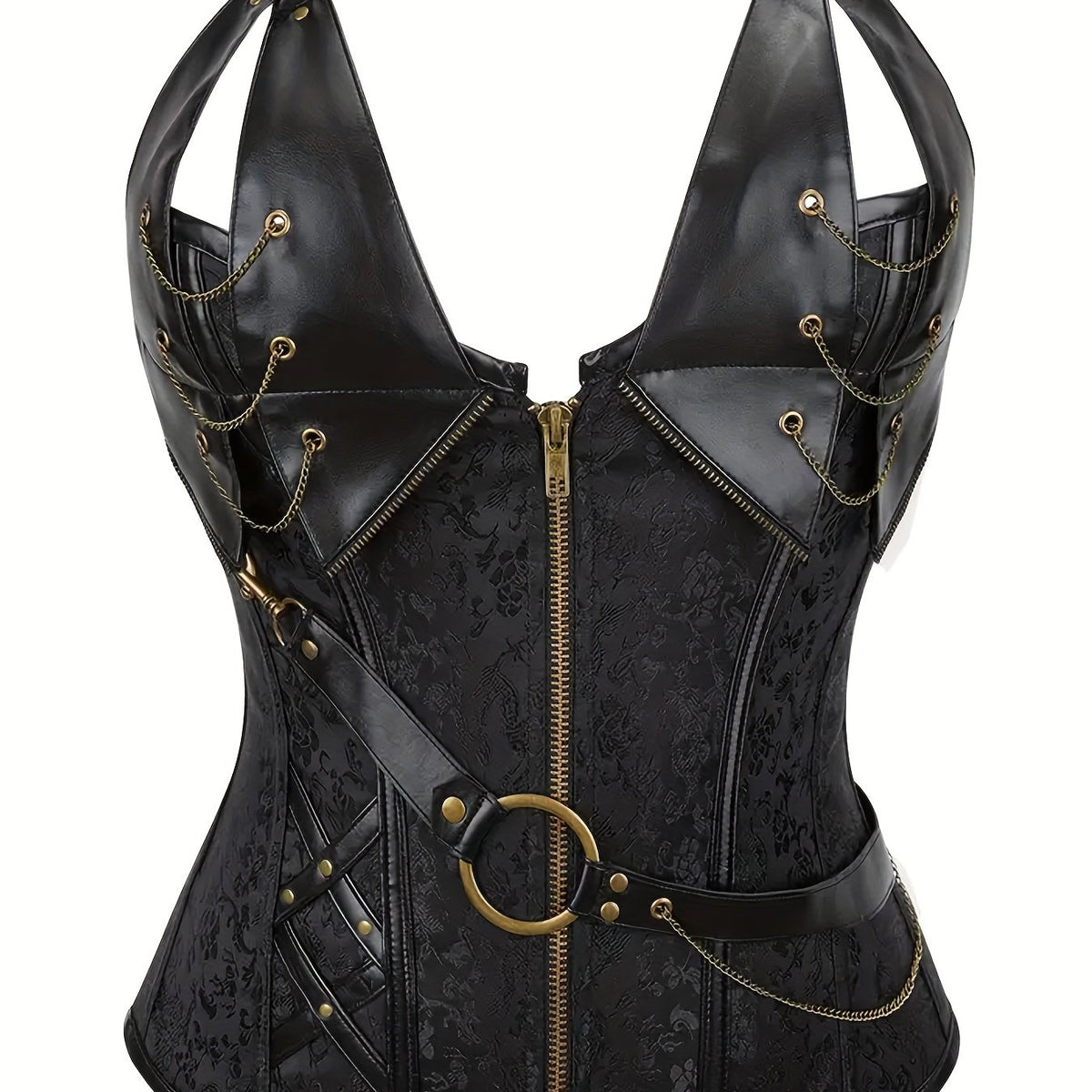 Zipper Halter Corset Gothic Body Shaper Women's Lingerie