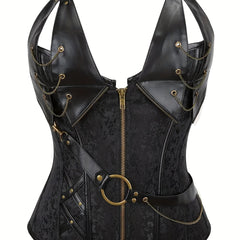 Zipper Halter Corset Gothic Body Shaper Women's Lingerie