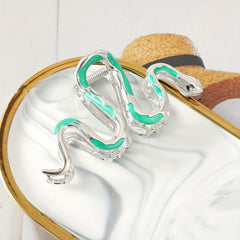 Metal Wavy Snake Silvery Hair Claw Clip Strong Hold Grip Hair Jaw Clip