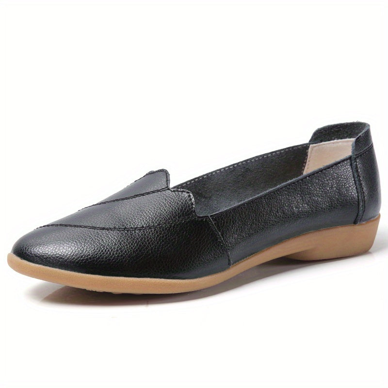 Women's Casual Flat Shoes Soft Faux Leather Comfy Sole Shoes