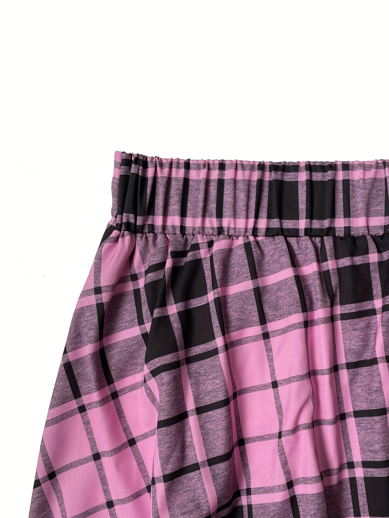  Plaid Print A Line Pleated Skirt