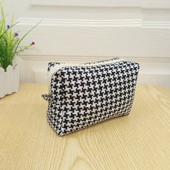 Large Capacity Canvas Cosmetic Bag with Coin Purse