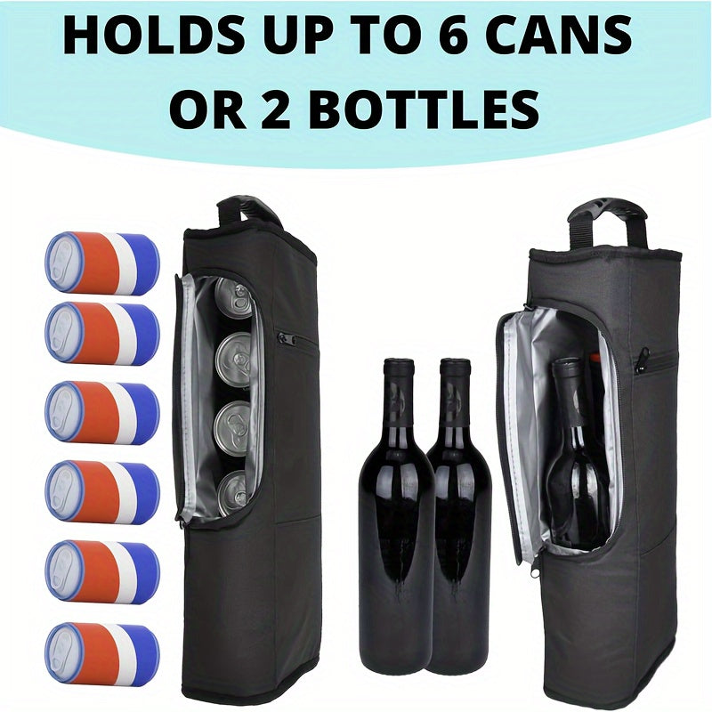 Golf Cooler Bag Soft Insulated Beer Cooler Holds 6 Pack Cans 2 Bottles