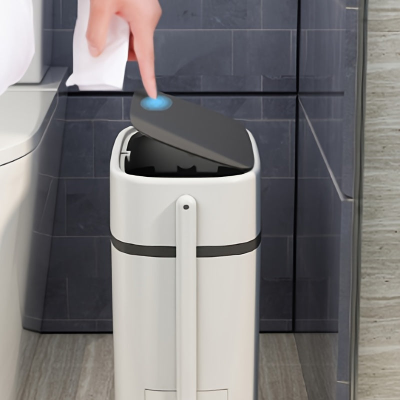 1pc Narrow Seam Trash Can with Lid
