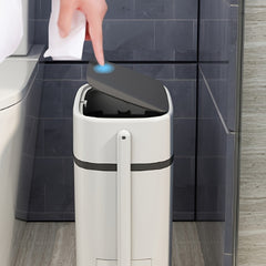 1pc Narrow Seam Trash Can with Lid