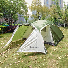 Double Layer 4 Person Camping Tent Waterproof Windproof with 2 Large Doors