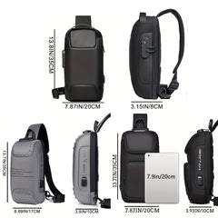 WEIXIER Men's Waterproof Waist Bag USB Charging Lock Gift For Father