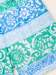 Boys Flower Print Swim Trunks Ethnic Style Beach Vacation Kids Summer