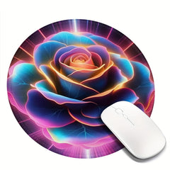 Rose Pattern 20x20cm Round Mousepad Home Office Rubber Lock Non slip Mousepad