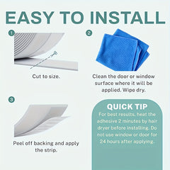 26ft Transparent Silicone Seal Strip - Weather Stripping for Doors and Windows