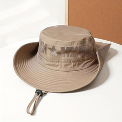 Hollow Breathable Bucket Hat With Star Pattern Sun Hat for Men Women