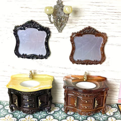 Vintage Bathroom Vanity Set with Drawers and Mirror Film Protector