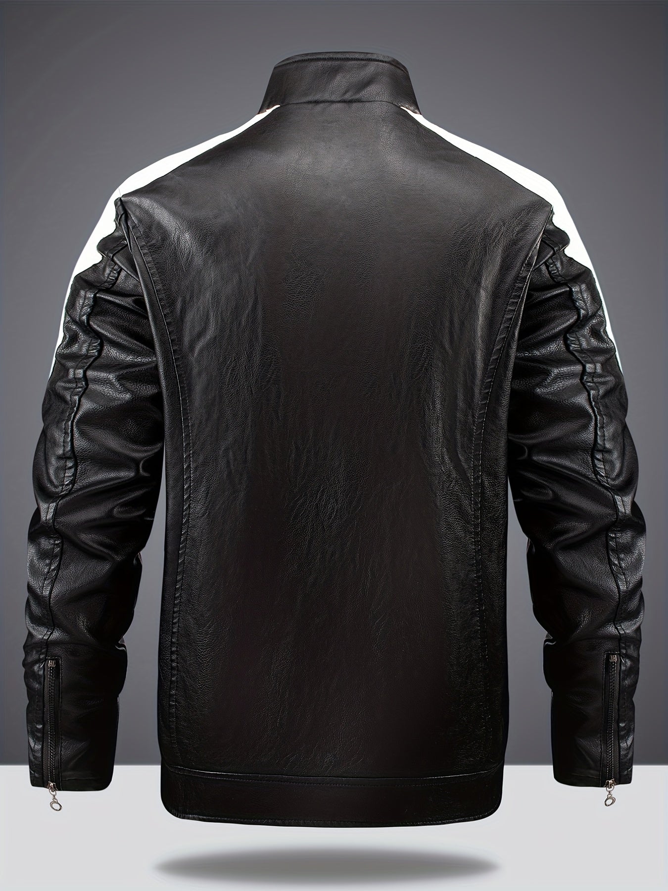 Men's Vintage Leather Jackets Fleece Outwear Casual Motorcycle
