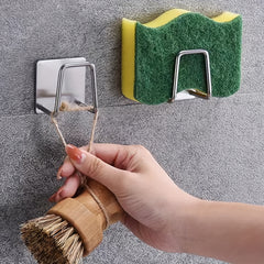 Stainless Steel Sponge Holder Draining Rack No Drilling Kitchen Sink Storage