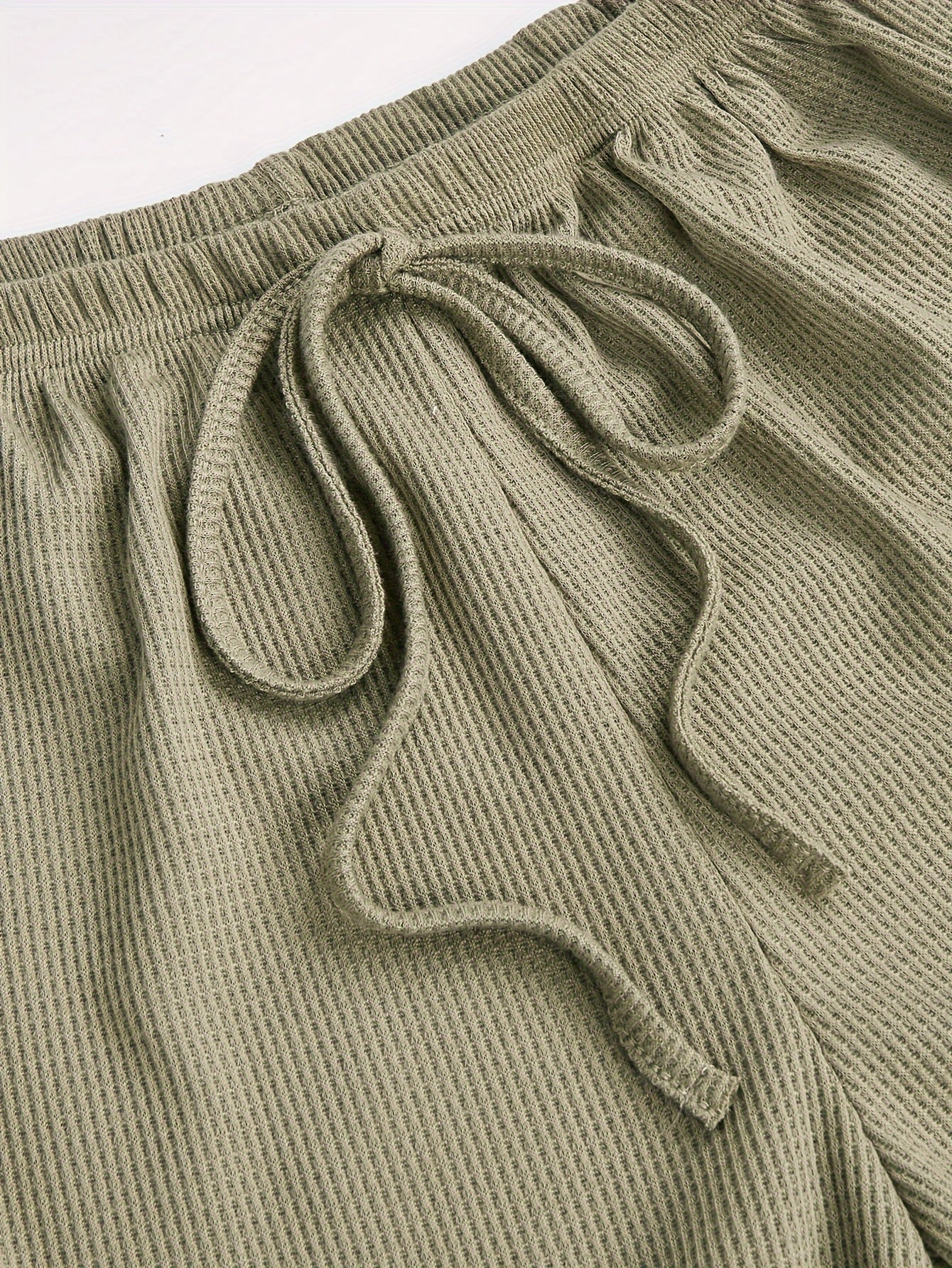 Waffle Lounge Set Crew Neck Cami Top & Pants Women's Loungewear