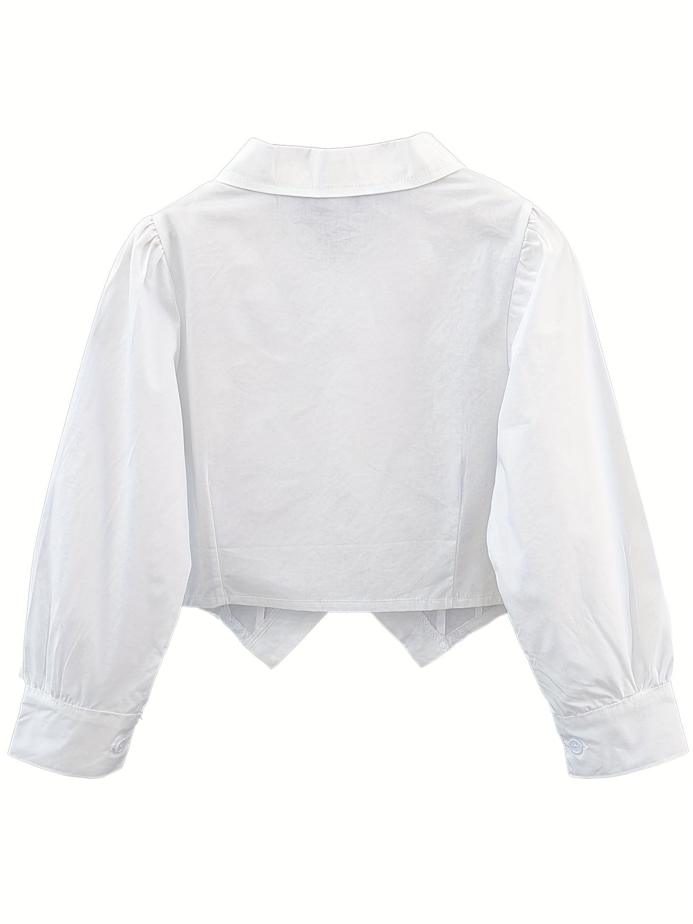 Girls Cotton Shirt College Style Long Sleeve Top School Uniform